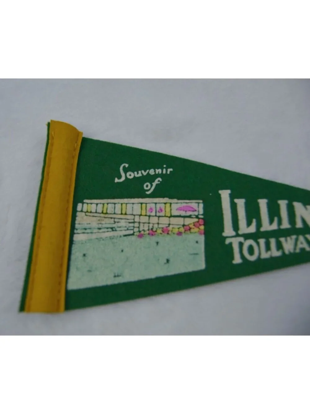 Vintage Souvenir of Illinois Tollway pennant